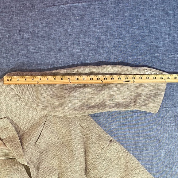 Stafford Men’s 42R Beige Herringbone Blazer Jacket Two Button Classic Sport Coat - Picture 10 of 12